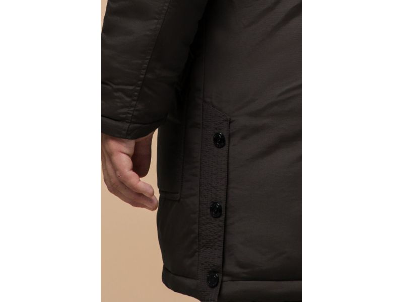 Коричневая парка зимняя мужская модель 96120, фото 7