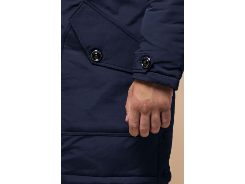 Парка синяя мужская на зиму модель 96120, фото 7