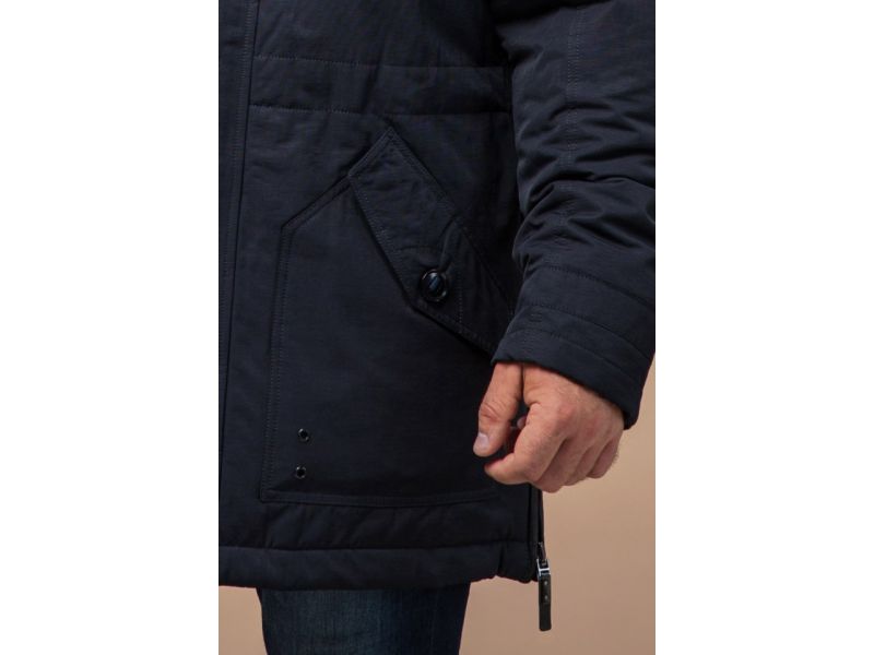 Куртка темно-синяя мужская с капюшоном зимняя модель 45777, фото 7