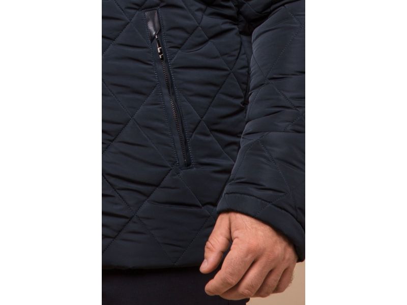 Темно-синяя мужская качественная куртка зимняя модель 19121, фото 7