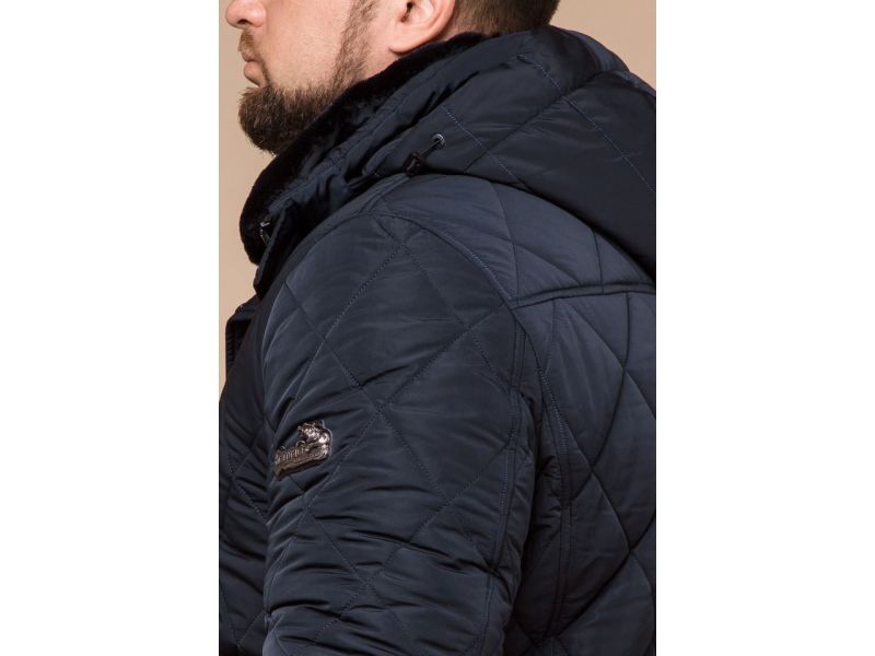 Темно-синяя мужская качественная куртка зимняя модель 19121, фото 8