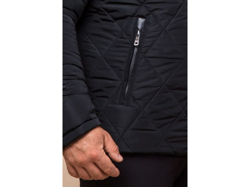Черная мужская куртка с водозащитным покрытием на зиму модель 19121, фото 7