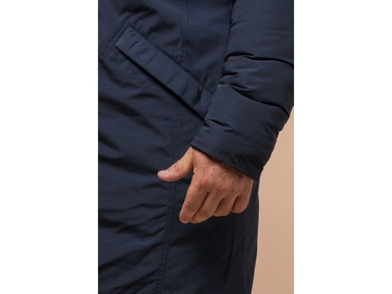 Зимняя синяя парка мужская на молнии модель 13475, фото 7