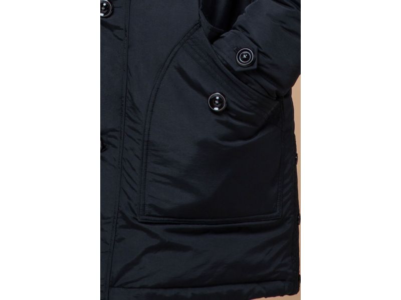 Черно-синяя парка мужская зимняя модель 96120, фото 7