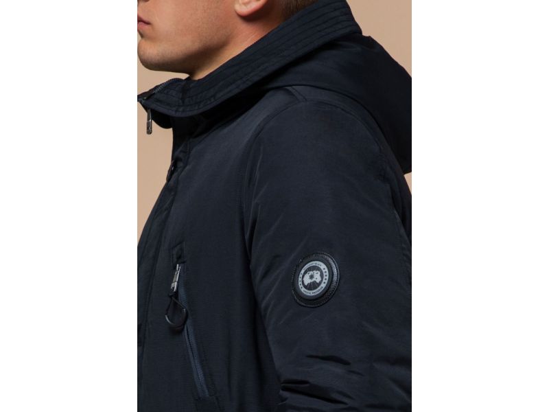 Черно-синяя парка мужская зимняя модель 96120, фото 8