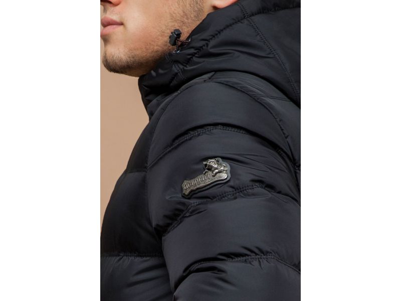 Графитовая зимняя куртка практичная для мужчин модель 30380, фото 8