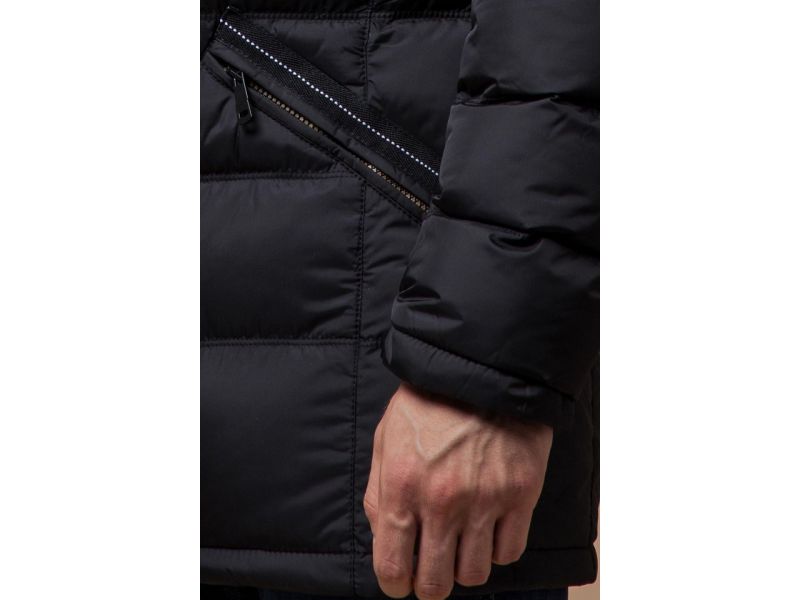 Черная мужская куртка зимняя с качественной фурнитурой модель 13542, фото 7