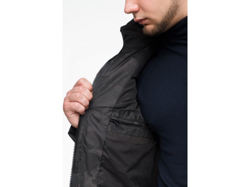 Черная зимняя дизайнерская мужская куртка молодежная модель 25060, фото 8