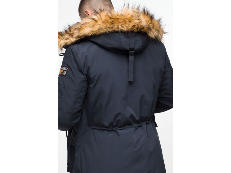 Темно-синяя парка мужская молодежная на зиму модель 25520, фото 10