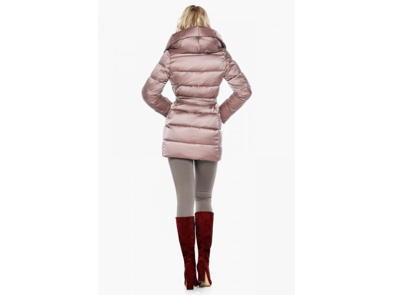 Воздуховик зимний женский пудрового цвета модель 31064, фото 7