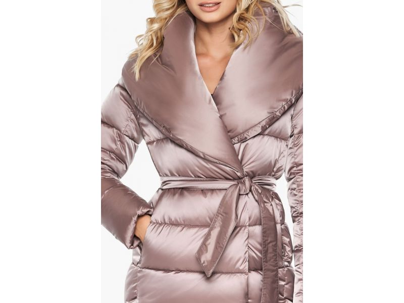 Воздуховик зимний женский пудрового цвета модель 31064, фото 8