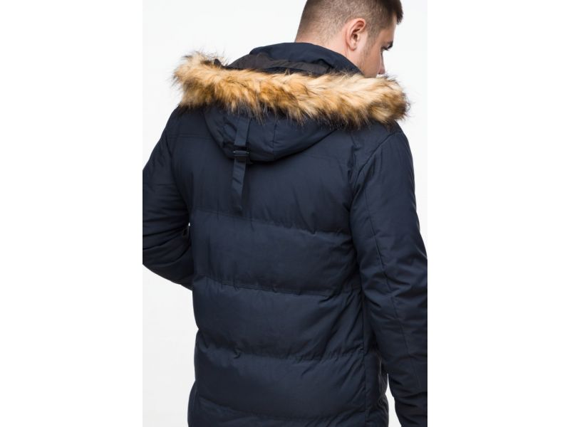 Синяя короткая куртка молодежная зимняя для мужчин модель 25550, фото 10