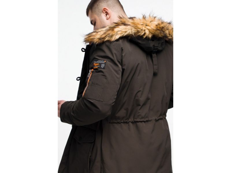 Парка мужская цвета кофе молодежная зимняя модель 25520, фото 10