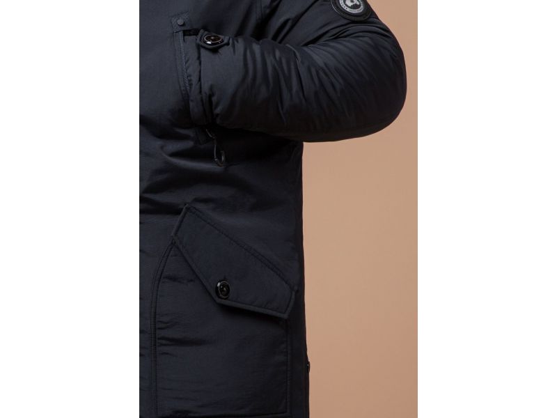 Парка мужская черно-синяя зимняя модель 91660, фото 7