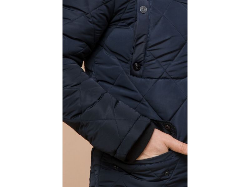 Синяя комфортная куртка мужская на зиму модель 44842, фото 8