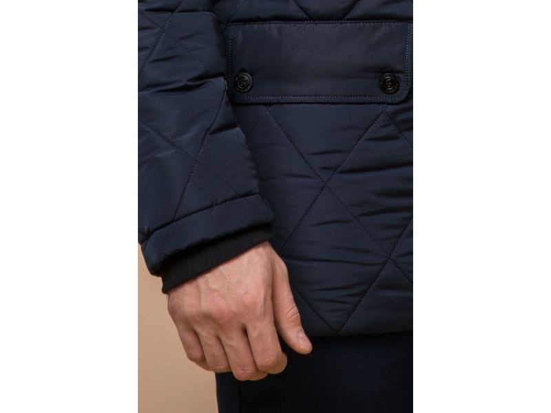Синяя комфортная куртка мужская на зиму модель 44842, фото 7
