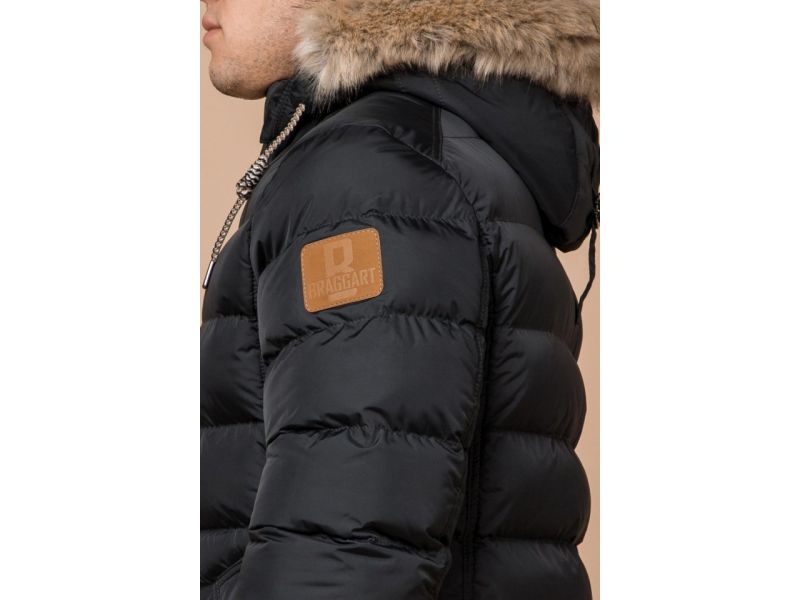 Графитовая трендовая мужская куртка на зиму модель 16115, фото 8