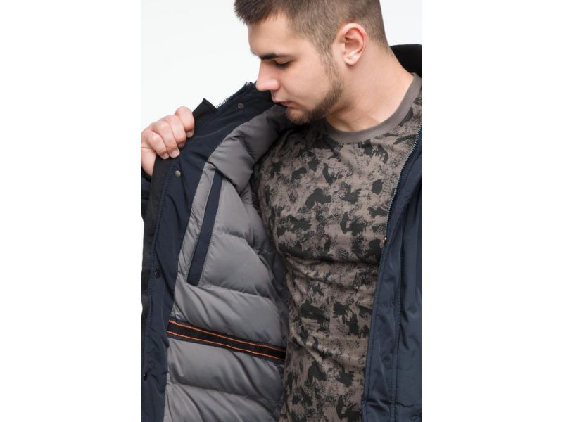 Парка мужская темно-синяя молодежная зимняя модель 25690, фото 9