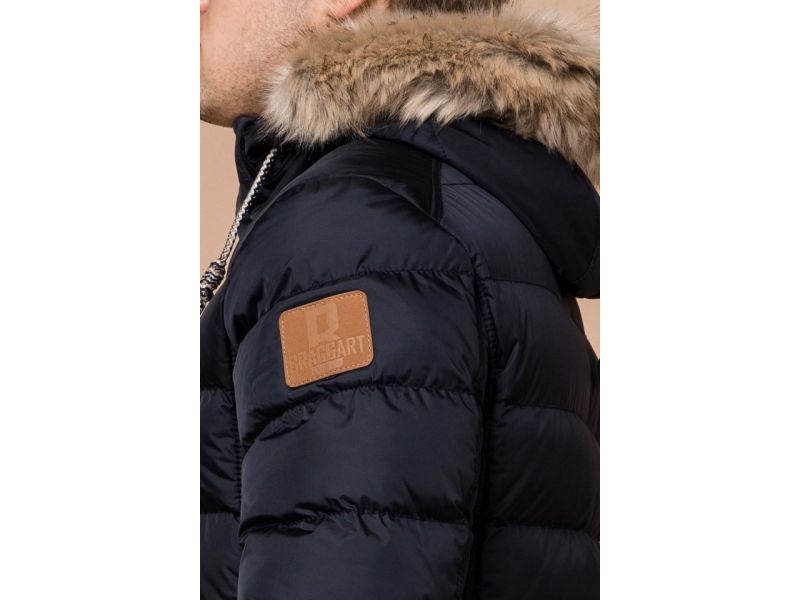 Сине-черная мужская зимняя куртка с карманами модель 16115, фото 8