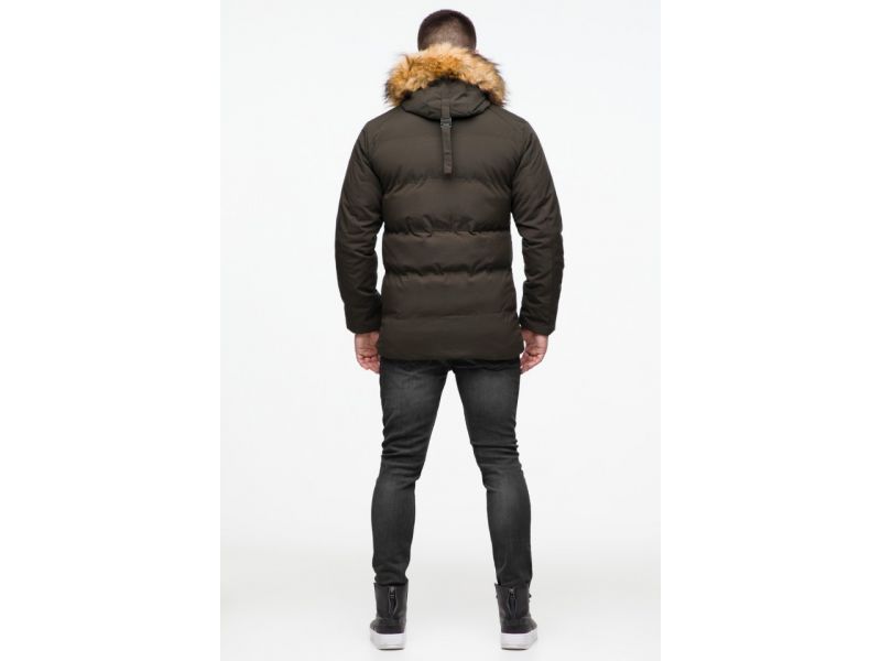 Куртка молодежная зимняя мужская цвета кофе модель 25550, фото 7