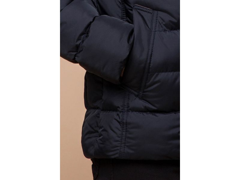 Сине-черная мужская зимняя куртка с карманами модель 16115, фото 7