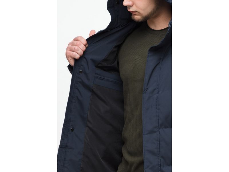 Куртка мужская молодежная синяя с капюшоном зимняя модель 25280, фото 9