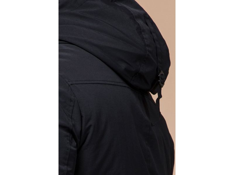 Черная зимняя мужская парка оригинального дизайна модель 36640, фото 8