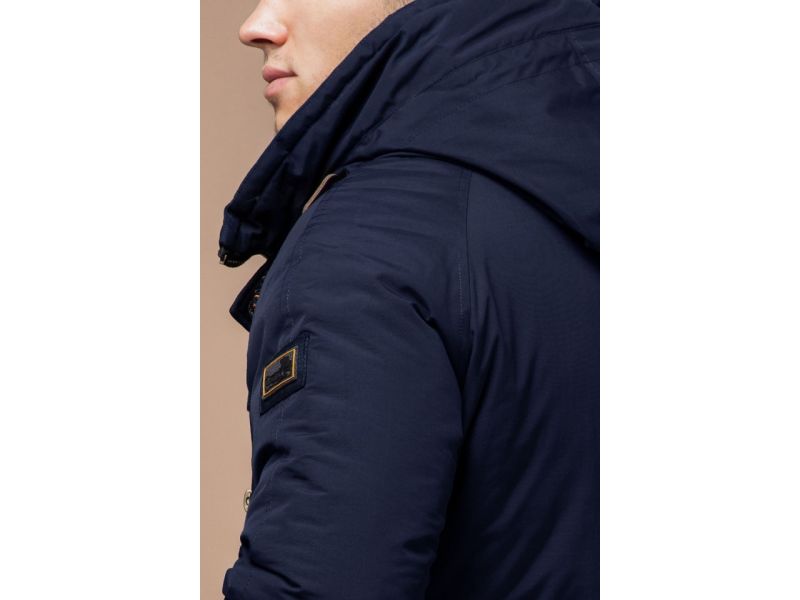 Зимняя парка синяя мужская модель 3587, фото 8