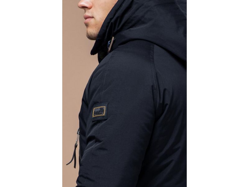 Парка зимняя темно-синяя мужская теплая модель 3587, фото 8