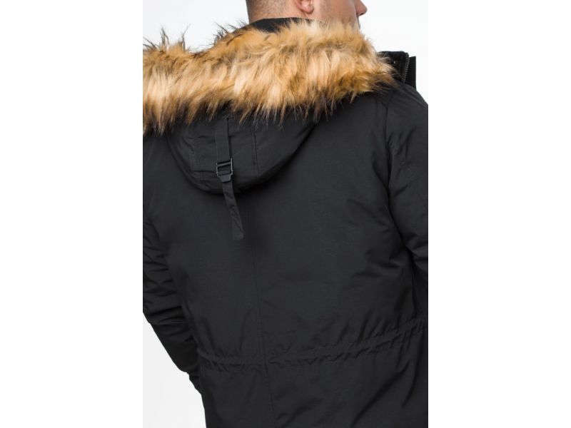 Черная парка мужская молодежная зимняя модель 25770, фото 10