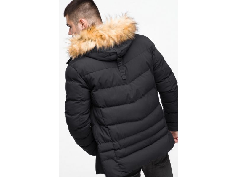 Черная мужская зимняя молодежная куртка модель 25370, фото 10