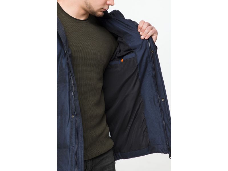 Темно-синяя мужская дизайнерская зимняя куртка молодежная модель 25180, фото 9