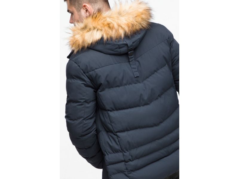 Молодежная зимняя куртка мужская синего цвета модель 25370, фото 10