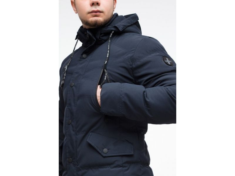 Зимняя синяя молодежная куртка мужская модель 25320, фото 8