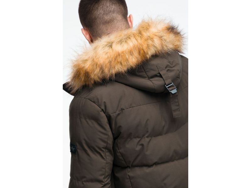 Зимняя мужская молодежная куртка цвета кофе модель 25370, фото 10