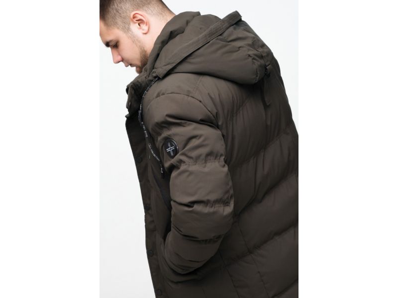 Зимняя куртка мужская молодежная цвета кофе модель 25320, фото 10