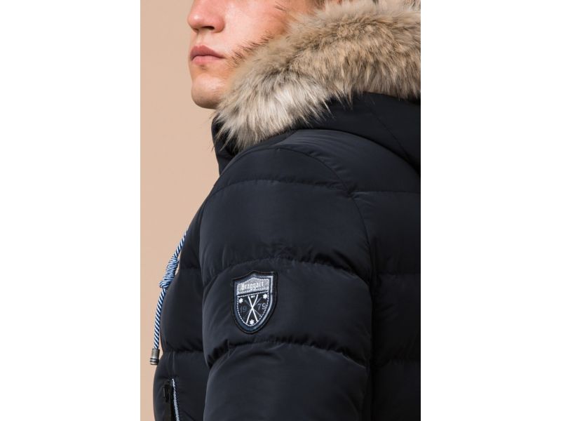 Черно-синяя мужская куртка на зиму модель 20128, фото 8