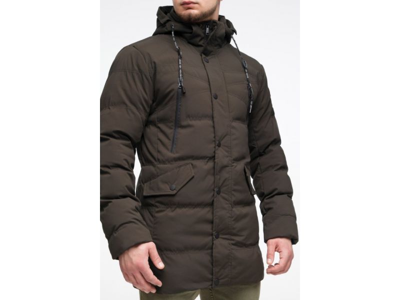 Зимняя куртка мужская молодежная цвета кофе модель 25320, фото 9