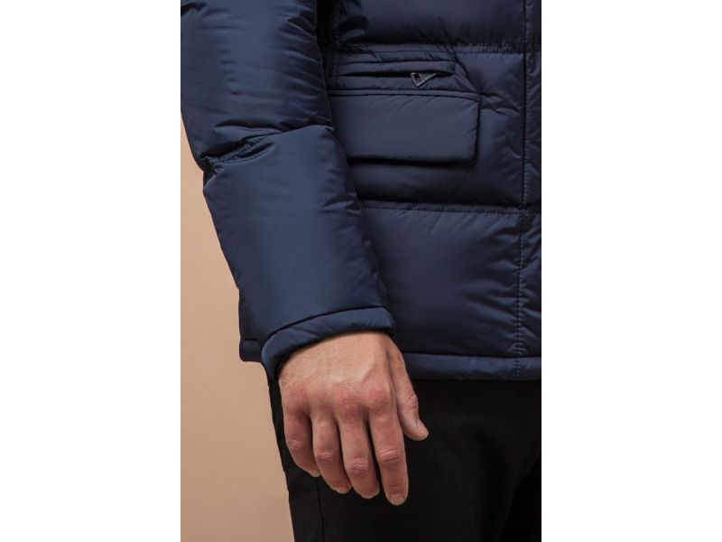 Зимняя фирменная куртка мужская цвет темно-синий модель 2609, фото 7