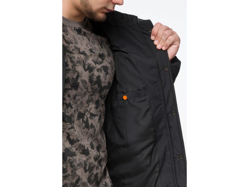 Черная мужская теплая куртка молодежная на зиму модель 25320, фото 9