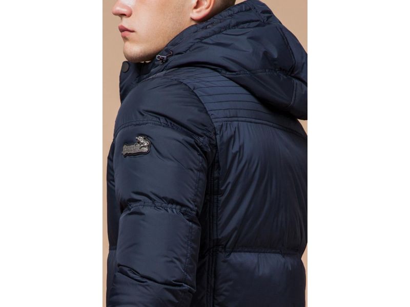 Зимняя фирменная куртка мужская цвет темно-синий модель 2609, фото 8