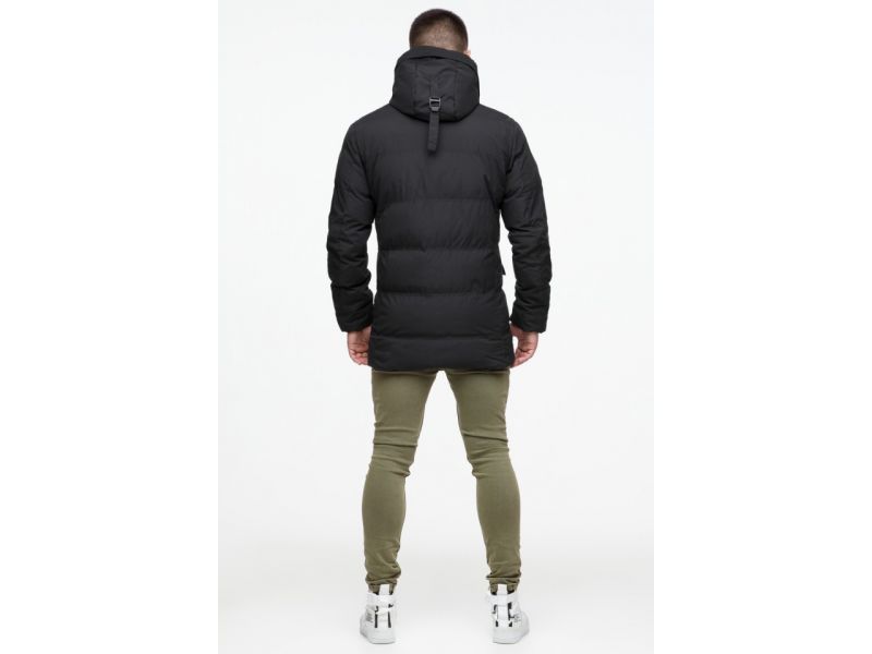 Черная мужская теплая куртка молодежная на зиму модель 25320, фото 7