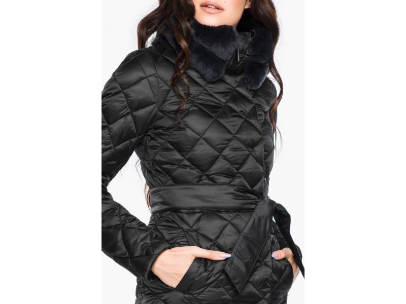 Черный брендовый воздуховик зимний женский модель 31030, фото 7