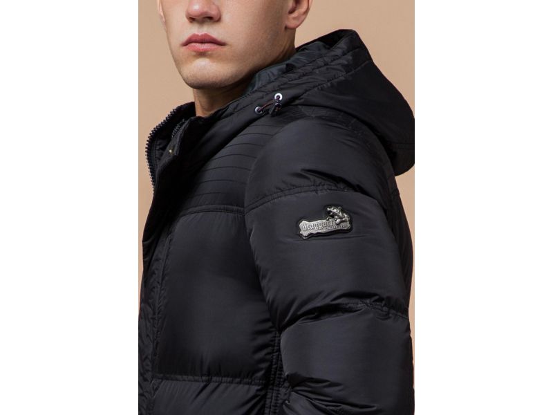 Зимняя черная мужская комфортная куртка модель 2609, фото 8