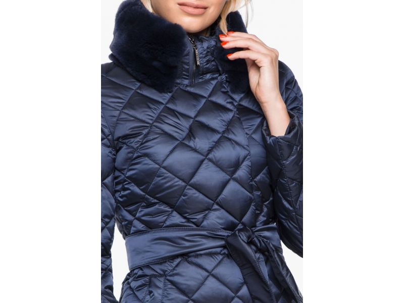 Воздуховик зимний качественного пошива женский цвет синий бархат модель 31030, фото 7