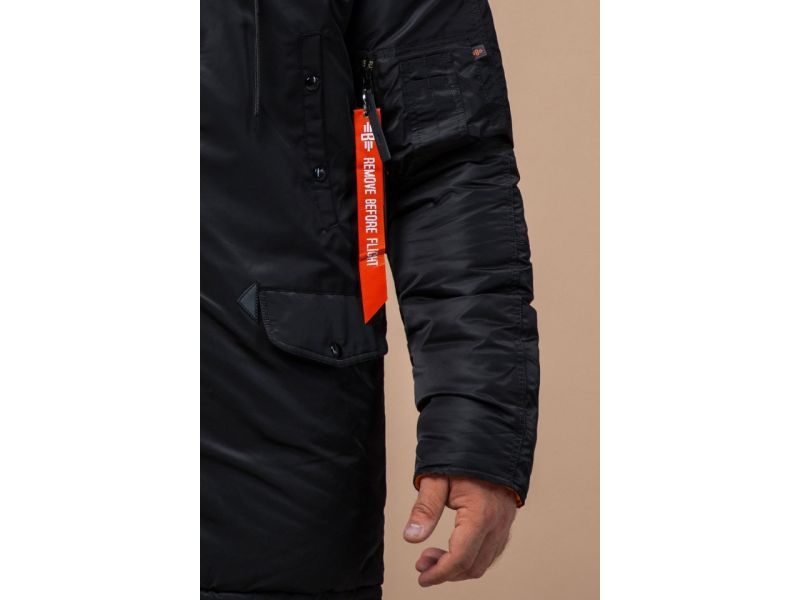 Зимняя мужская парка черного цвета модель 4576, фото 7