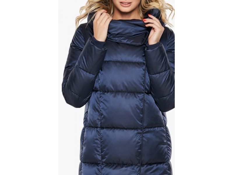 Воздуховик женский модный на зиму цвет синий бархат модель 31056, фото 9