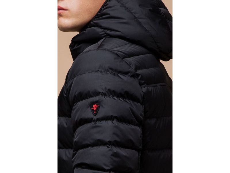 Удобная зимняя мужская куртка черная модель 25490, фото 8