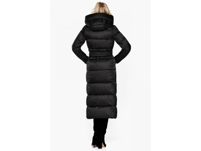 Женский стильный черный воздуховик на зиму модель 31056, фото 8