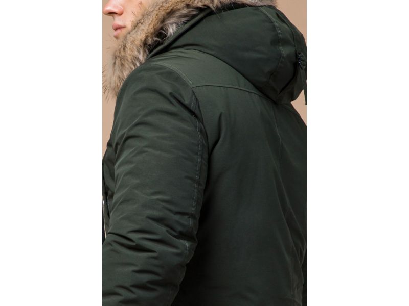 Парка мужская цвета хаки зимняя модель 15231, фото 7